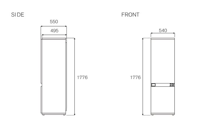 60 cm built-in bottom mount refrigerator H177cm, panel ready | Bertazzoni
