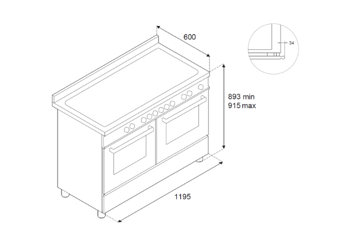 120 cm 6-burner+griddle, electric double oven | Bertazzoni