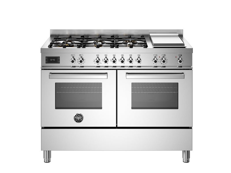 120 cm 6-burner + griddle, Electric Double Oven | Bertazzoni - Stainless Steel