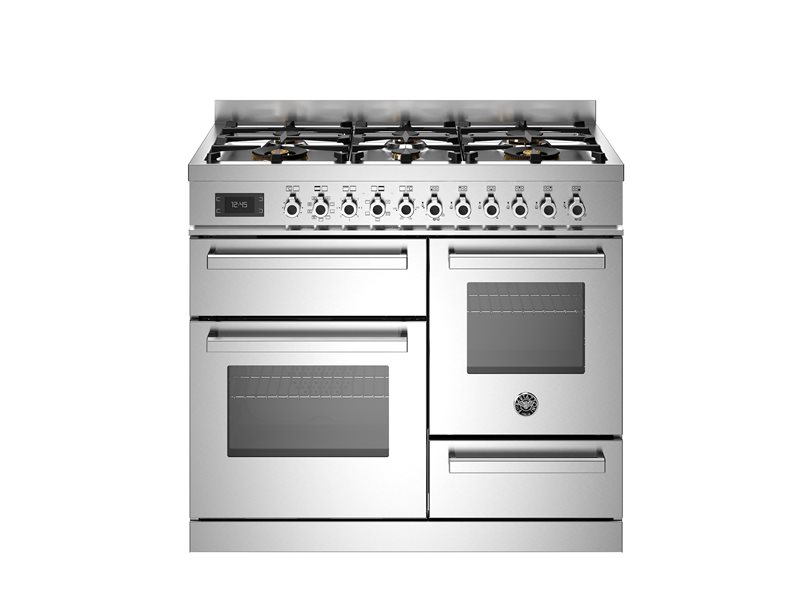 100 cm 6 burner electric triple oven | Bertazzoni - Stainless Steel