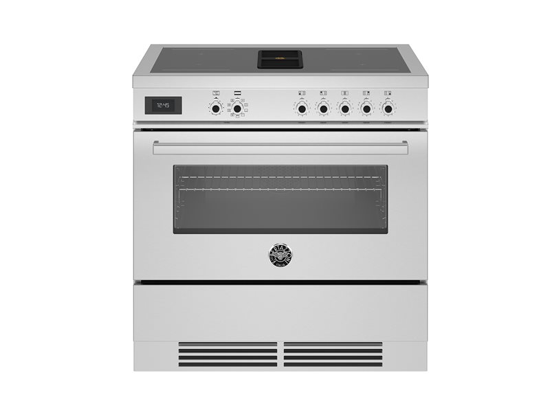 90 cm Air-Tec cooker with induction top and integrated hood, electronic oven | Bertazzoni - Stainless Steel